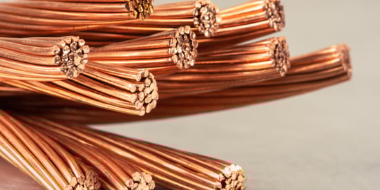 Bundles of industrial copper